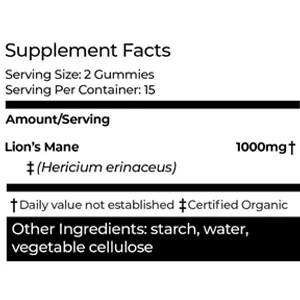 Lions Mane Gummies Supplement Fact