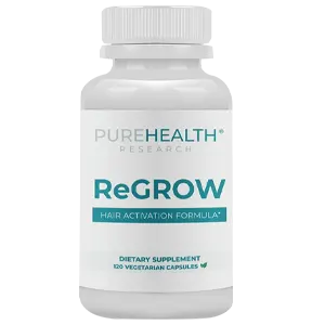 A bottle of PureHealth ReGrow Hair Activation Formula dietary supplement